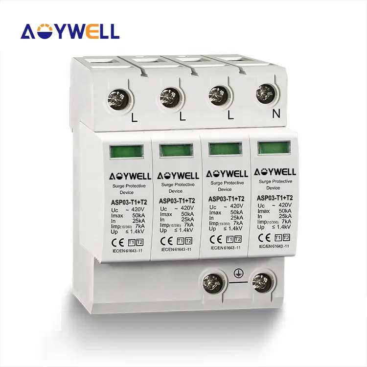 AOYWELL ASP03-T1+T2 B+C 3P AC 275V 320v 385V 440V 7KA 12-5KA 25KA 50KA ...